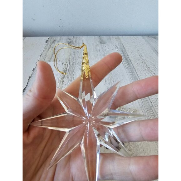 Vintage silver snowflake‎ beaded ornament star Xmas tree star with a gold top - Picture 4 of 11